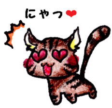 The coloring pencil pretty cat sticker #7871881