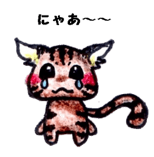 The coloring pencil pretty cat sticker #7871886