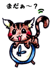 The coloring pencil pretty cat sticker #7871888