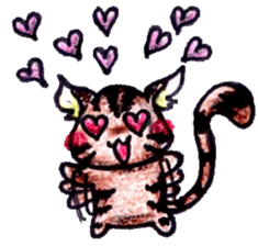 The coloring pencil pretty cat sticker #7871889