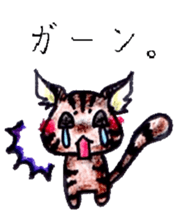 The coloring pencil pretty cat sticker #7871894