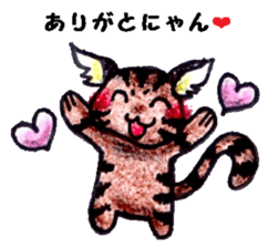 The coloring pencil pretty cat sticker #7871902