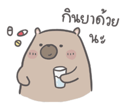 Mr. bear and his cutie cat 2 sticker #7873129