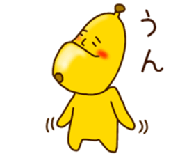 Is turned-up; a banana sticker #7876753