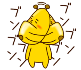 Is turned-up; a banana sticker #7876754