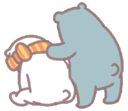 white & black bears sticker #7878565