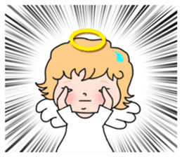 Angel with 40 emotion or pattern sticker #7880016