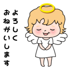 Angel with 40 emotion or pattern sticker #7880029