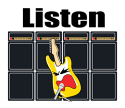 Guitar,drum,bass,piano (Only English) sticker #7881655