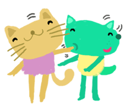 Sweet Cat and Happy Dog sticker #7883821