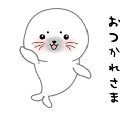 White seal with 40 emotion or pattern sticker #7885204