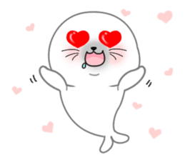 White seal with 40 emotion or pattern sticker #7885216