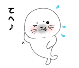 White seal with 40 emotion or pattern sticker #7885218