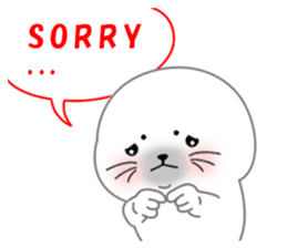 White seal with 40 emotion or pattern sticker #7885229