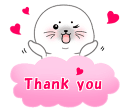 White seal with 40 emotion or pattern sticker #7885230