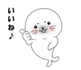 White seal with 40 emotion or pattern sticker #7885238