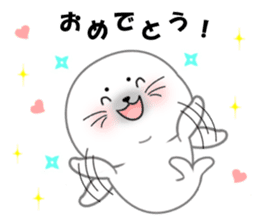 White seal with 40 emotion or pattern sticker #7885240