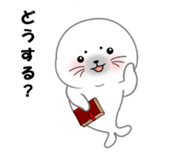 White seal with 40 emotion or pattern sticker #7885241