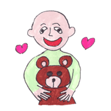 Bald man~the person loved from everyone~ sticker #7888993