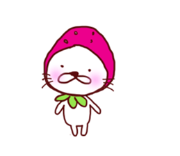 Little Red Strawberry Riding Hood Cat sticker #7896108