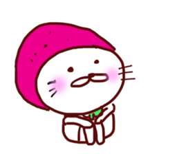 Little Red Strawberry Riding Hood Cat sticker #7896109