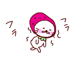 Little Red Strawberry Riding Hood Cat sticker #7896124