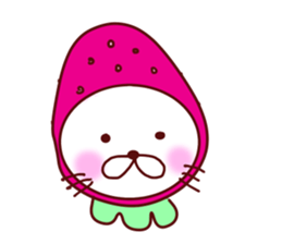 Little Red Strawberry Riding Hood Cat sticker #7896126