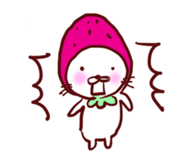 Little Red Strawberry Riding Hood Cat sticker #7896130