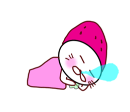 Little Red Strawberry Riding Hood Cat sticker #7896136