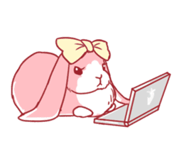 Fluffy Pinky Rabbit sticker #7897484
