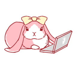 Fluffy Pinky Rabbit sticker #7897485