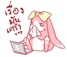 Fluffy Pinky Rabbit sticker #7897491