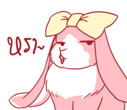 Fluffy Pinky Rabbit sticker #7897501