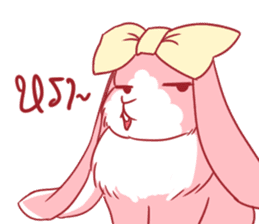 Fluffy Pinky Rabbit sticker #7897501