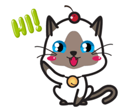 Siamese Cat mischievous fun by Kanomko sticker #7897908