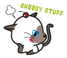 Siamese Cat mischievous fun by Kanomko sticker #7897910