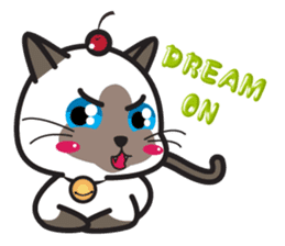 Siamese Cat mischievous fun by Kanomko sticker #7897911