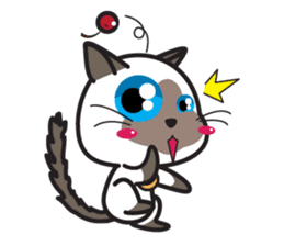 Siamese Cat mischievous fun by Kanomko sticker #7897912