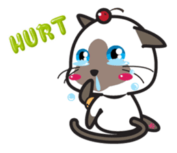 Siamese Cat mischievous fun by Kanomko sticker #7897914