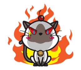 Siamese Cat mischievous fun by Kanomko sticker #7897915