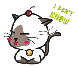 Siamese Cat mischievous fun by Kanomko sticker #7897916