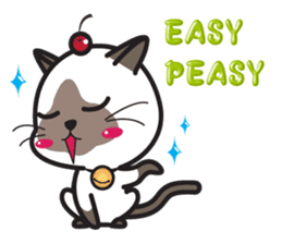 Siamese Cat mischievous fun by Kanomko sticker #7897917