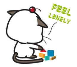 Siamese Cat mischievous fun by Kanomko sticker #7897918