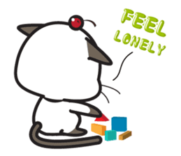 Siamese Cat mischievous fun by Kanomko sticker #7897918