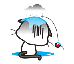 Siamese Cat mischievous fun by Kanomko sticker #7897919