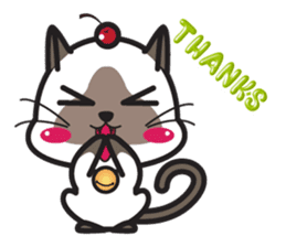 Siamese Cat mischievous fun by Kanomko sticker #7897920