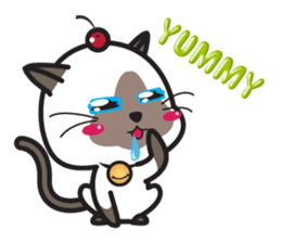 Siamese Cat mischievous fun by Kanomko sticker #7897922