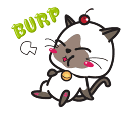 Siamese Cat mischievous fun by Kanomko sticker #7897923