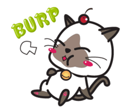 Siamese Cat mischievous fun by Kanomko sticker #7897923