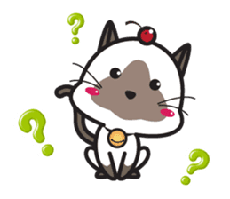 Siamese Cat mischievous fun by Kanomko sticker #7897924